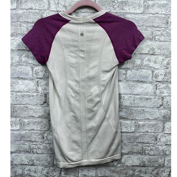 Lululemon Run: Swiftly Tech Short Sleeve White / Ultra Violet Sz 4 - Picture 5 of 8